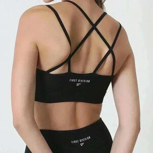 First Division Ribbed X Bra black size small